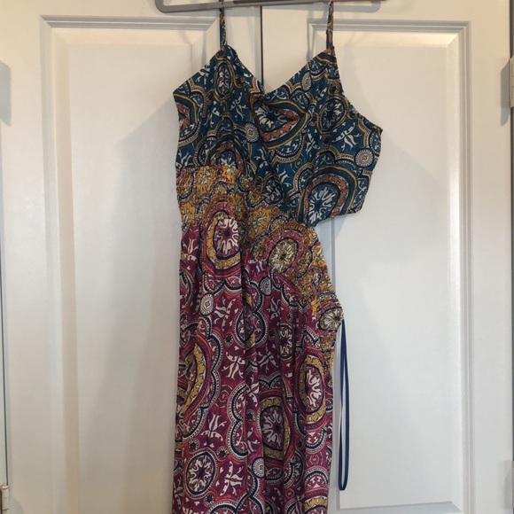 Anthropologie cut out one side smocked waist long dress size XL - NWT - Picture 8 of 11